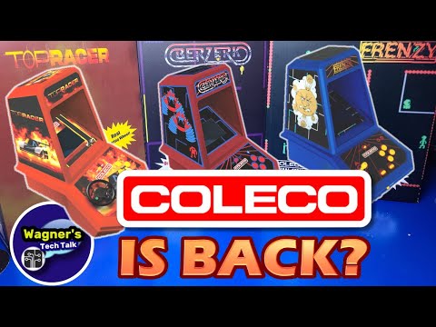 COLECO Mini ARCADE Berzerk, Frenzy & TopRacer Review with Board Swap