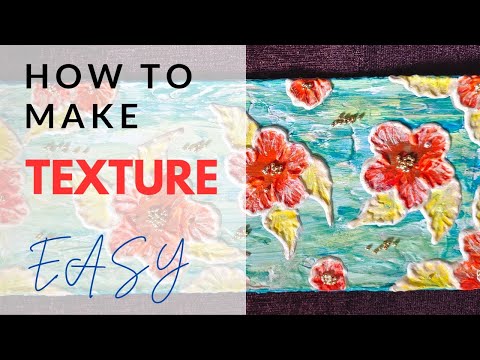 How to make Texture flowers on canvas/ Texture painting