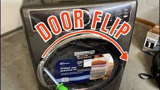 How to turn a Dryer Door around 🔄 Quick & Simple (Front load clothes dryer door removal) Electrolux