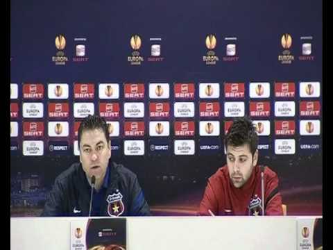 Conferinta de presa Stan si Rusescu inainte de Steaua - AEK Larnaca