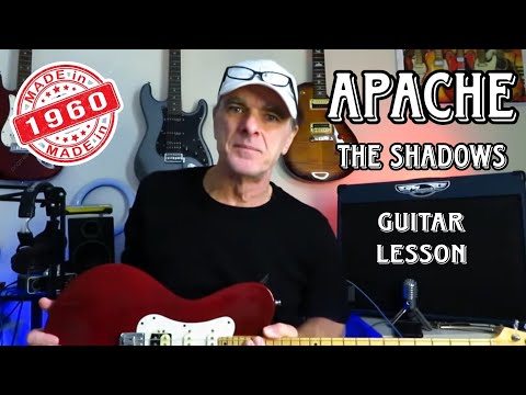 1960 - APACHE - The Shadows. Guitar Lesson (Rhythm and Lead)