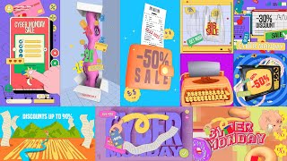 Animated Looping Cyber Monday Graphics