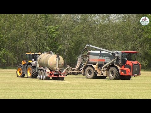 Gärrestdüngung auf Ackergras mit Holmer, JCB, Volvo, Annaburger - Multi Agrar Claußnitz