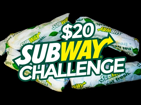 $20 SUBWAY CHALLENGE (4 FOOTLONG SANDWICHES) Video