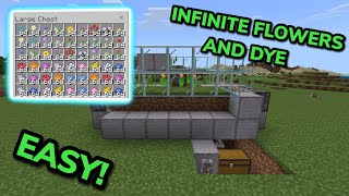 SIMPLE 1.21 FLOWER AND DYE FARM TUTORIAL in Minecraft Bedrock (MCPE/Xbox/PS/Switch/PC)