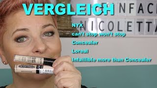 Vergleich NYX cant stop wont stop Concealer | Loreal Infaillible more than Concealer