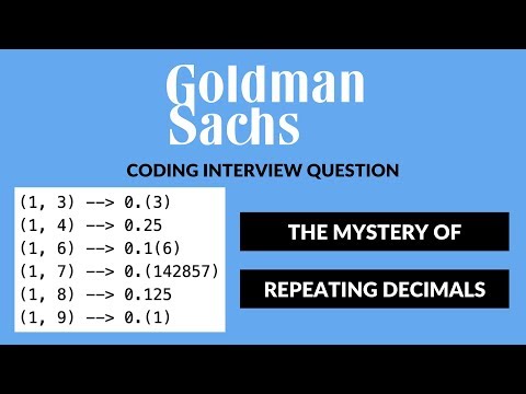 Goldman Sachs Coding Interview Question | Repeating Decimals | Python