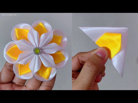 DIY Ribbon Flowers | DIY Easy Beautiful Flowers | Very Easy Idea | How to Make Satin Ribbon Flower
