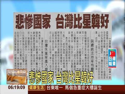 悲慘國家 台灣比星韓好