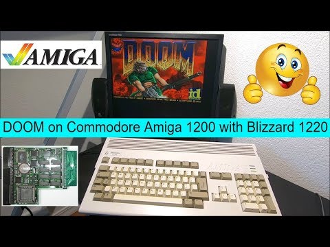 Playing DOOM on my Commodore Amiga 1200 with Blizzard 1220 Accelerator 28mhz 8MB Ram