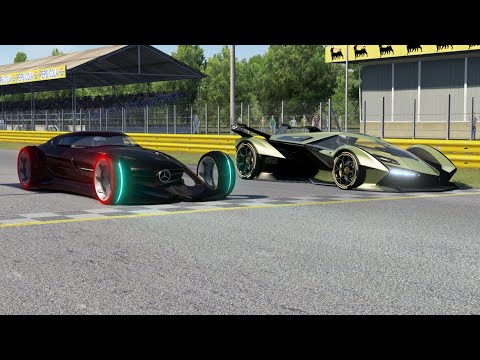 Mercedes-Benz Silver Arrow Concept vs Lamborghini V12 Vision GT at Monza Full Course
