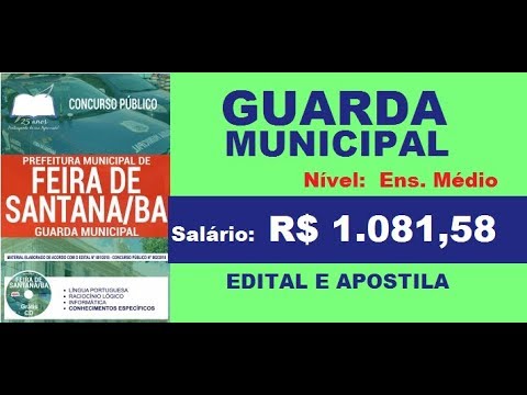 Edital Apostila Concurso Prefeitura de Feira de Santana BA 2018 Guarda Municipal