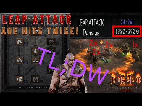 TL;DW: LEAP ATTACK AoE HITS TWICE! | Double Leap Attack AoE Damage | Diablo 2 Resurrected D2R