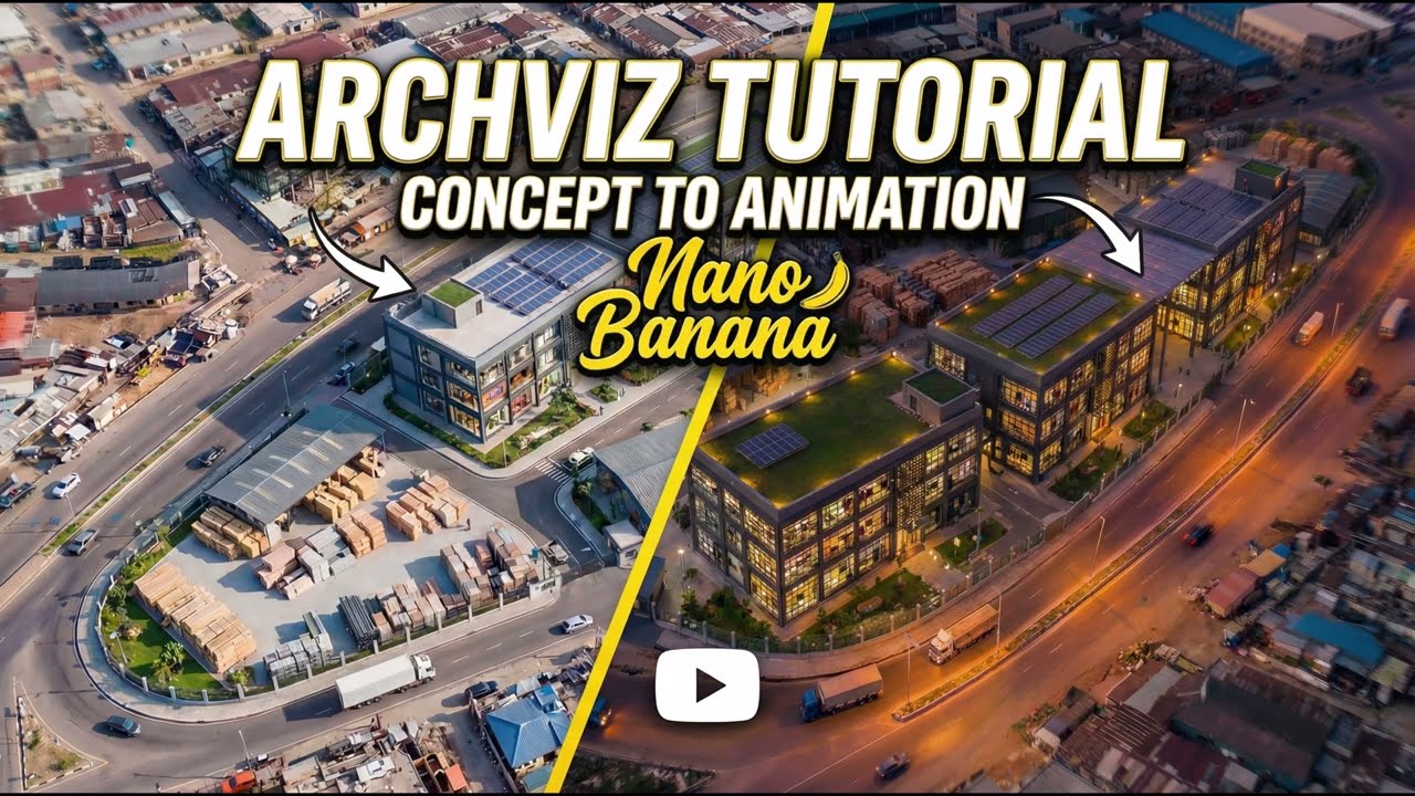 AI Archviz Tutorial | From Google Maps to Cinematic Animation (Nano Banana + Veo 3.1)