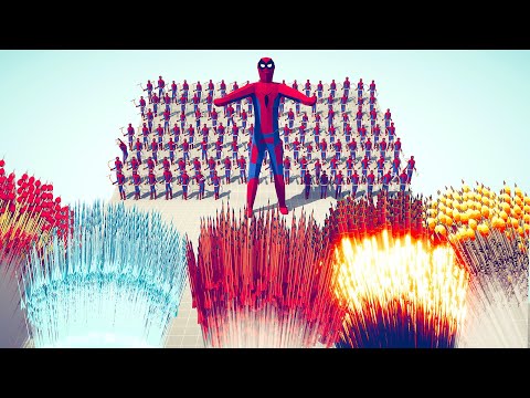 100x SPIDERMAN + GIANT SPIDERMAN vs 5x EVERY GOD - Totally Accurate Battle Simulator TABS
