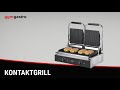 Commercial Contact Grill / Panini Press - Ridged Top & Bottom - Panini size - Cast‑iron plates, Enamelled steel body