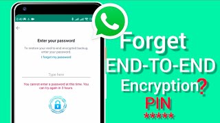 Reset WhatsApp End to End Encrypted Password || Restore Encrypted Password on WhatsApp