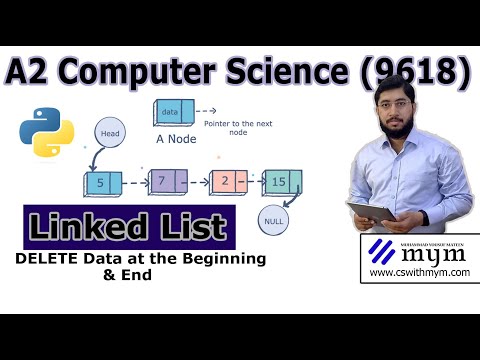 Linked List (OOP) | Delete Node at the start and End  | Python | 9618 | Urdu/Hindi | By Mym