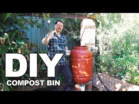 DIY Compost Bin made from recycled 195L Barrel