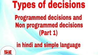 Programmed and  non programmed decisions