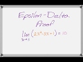 Epsilon-Delta Proof of Limit (Quadratic Example 2)