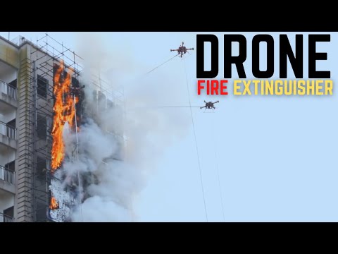 It's Very Satisfying Watching Drones Expertly Put Out A Controlled Fire In A Building