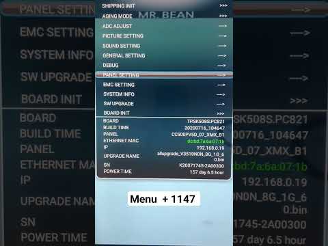 Universal Service Menu Code for All Tv's || TV Service Mode