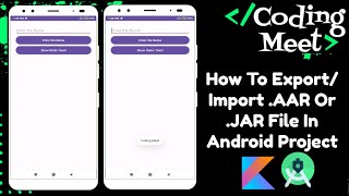 How to Export/Import .AAR or .JAR File in Android Project | Android Studio | Kotlin