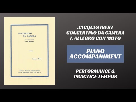 Jacques Ibert - Concertino da Camera, mvt. I (Piano Accompaniment)