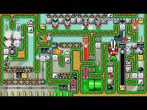 PスイッチとPOWを利用した全自動ピタゴラスイッチ　Auto by たか - SUPER MARIO MAKER - NO COMMENTARY 1bi
