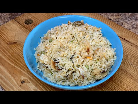 Caribbean Seasoned Rice | Saltfish / Codfish Seasoned Rice | How To Cook Seasoned Rice