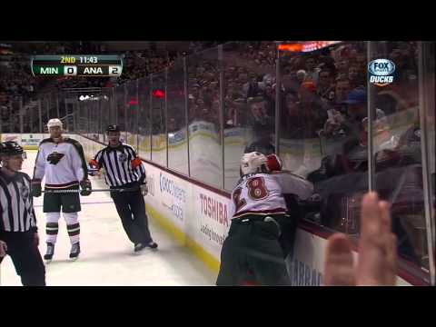 Zenon Konopka vs Patrick Maroon fight Mar 1 2013 Minnesota Wild vs Anaheim Ducks NHL Hockey