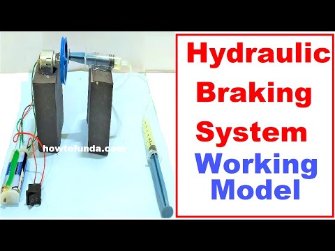 how to make the inspire science project working model on hydraulic braking system diy howtofunda
