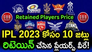 IPL 2023 All 10 Teams Retained Players List With Price In Telugu | GBB Cricket