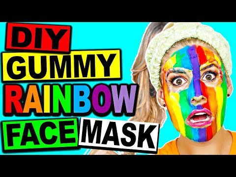 DIY GUMMY EDIBLE RAINBOW FACE MASK!! Video