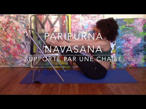 1 YOGA POSE 4 MINS - PARIPURNA NAVASANA SUPPORTÉ PAR UNE CHAISE BY YOGAKASU