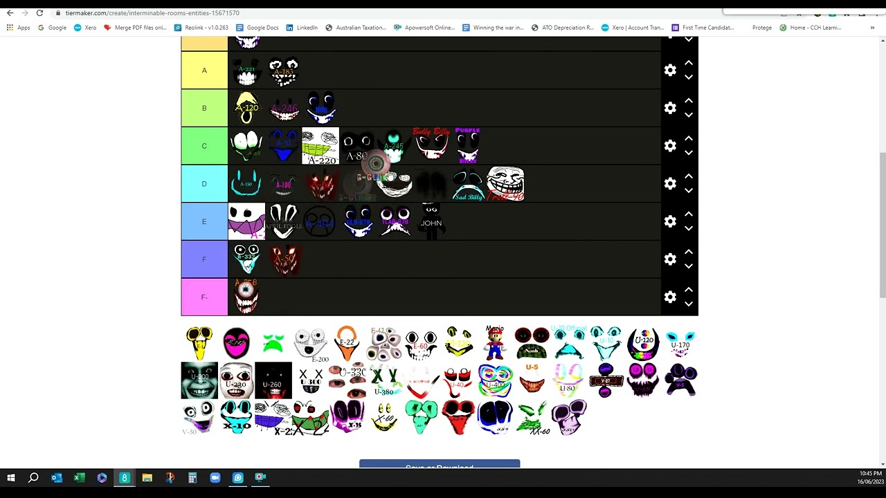 Interminable rooms entity tier list