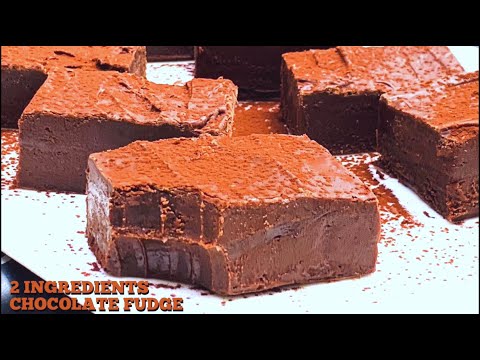 Chocolate fudge recipe only 2 ingredient ‼️