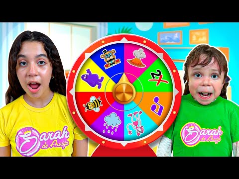 SARAH e ELOAH brincando de ROLETA MAGICA | Kids playing at Magic wheel