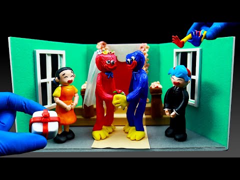 Making Room Huggy Wuggy And Kissy Missy's Happy Wedding !!! Poppy Playtime Clay