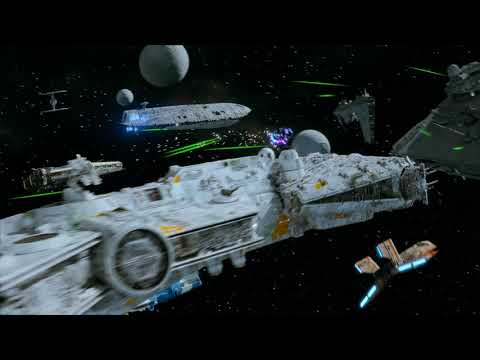 TIEs Strafing a Corellian Frigate (Lighting Update!)