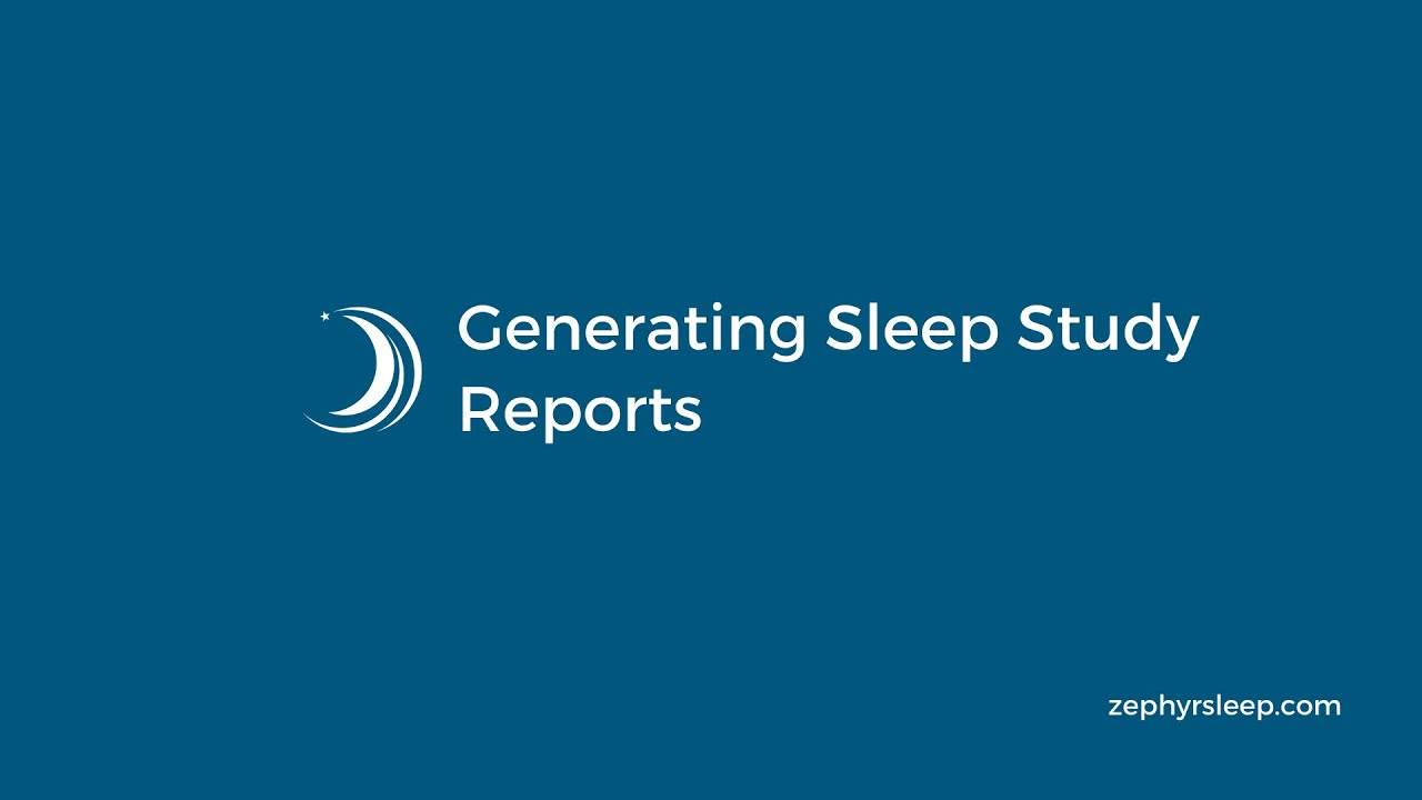 DataViewer - Generating a Sleep Study Report