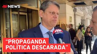 Tarcísio compara denúncias contra desfile pró-Lula com casos de Bolsonaro