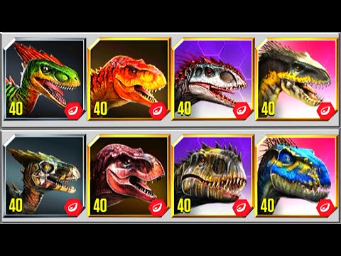 ALL SUPERSAURUS GEN 1 GEN 2 TOURNAMENT ALL MODS 999+  | JURASSIC WORLD THE GAME