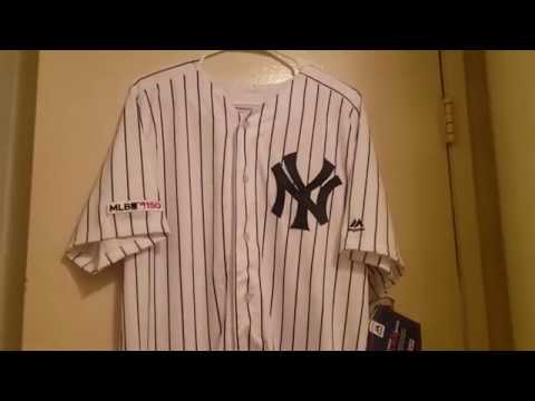 NEW YORK YANKEES HOME JERSEY AUTHENTIC MLB MAJESTIC ON THE FIELD UNBOXING 12/25/2019