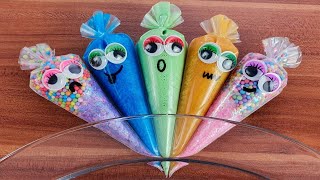 Making Slime With Colorful Cute Piping Bags ! Satisfying ASMR Video ! Part 247