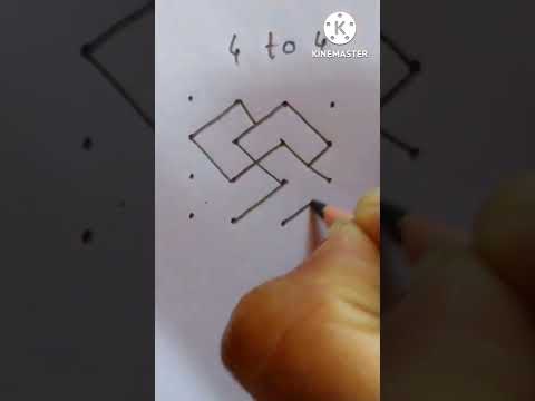 4 dots easy rangoli designs/daily small dot rangoli designs/Rangoli designs by pooja