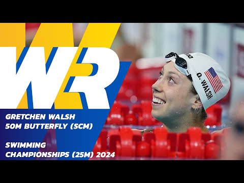 🚨 WORLD RECORD🚨 - First Ever Sub-24 Swim at Women's 50m Butterfly by 🇺🇸 Gretchen Walsh 🏊‍♀️