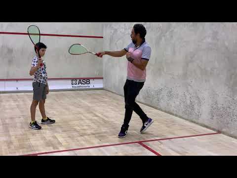 Ramy Ashour explaining the Squash Swing at the Ramy Ashour Squash Academy