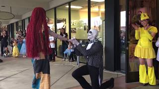 Jack & Sally SURPRISE PROPOSAL!!! "The Nightmare Before Christmas" Music Alley Performance